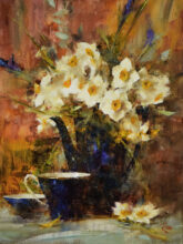 Blue Teapot with Jonquils – #176